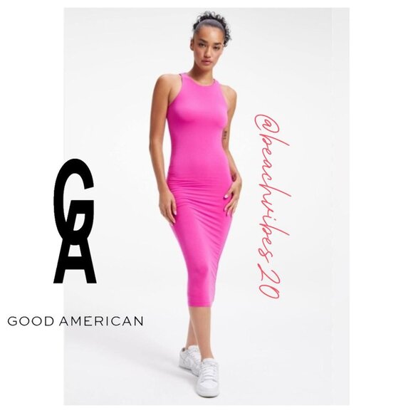 *GOOD AMERICAN Good Touch Body-con Cutaway Midi Dress O-29 - Picture 1 of 14
